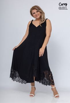 Immagine di DRESS WITH STRAPS PLAIN PLEATS WITH LACE